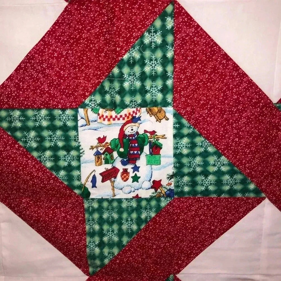 Handmade Christmas Quilt Top - Picture 1 of 8